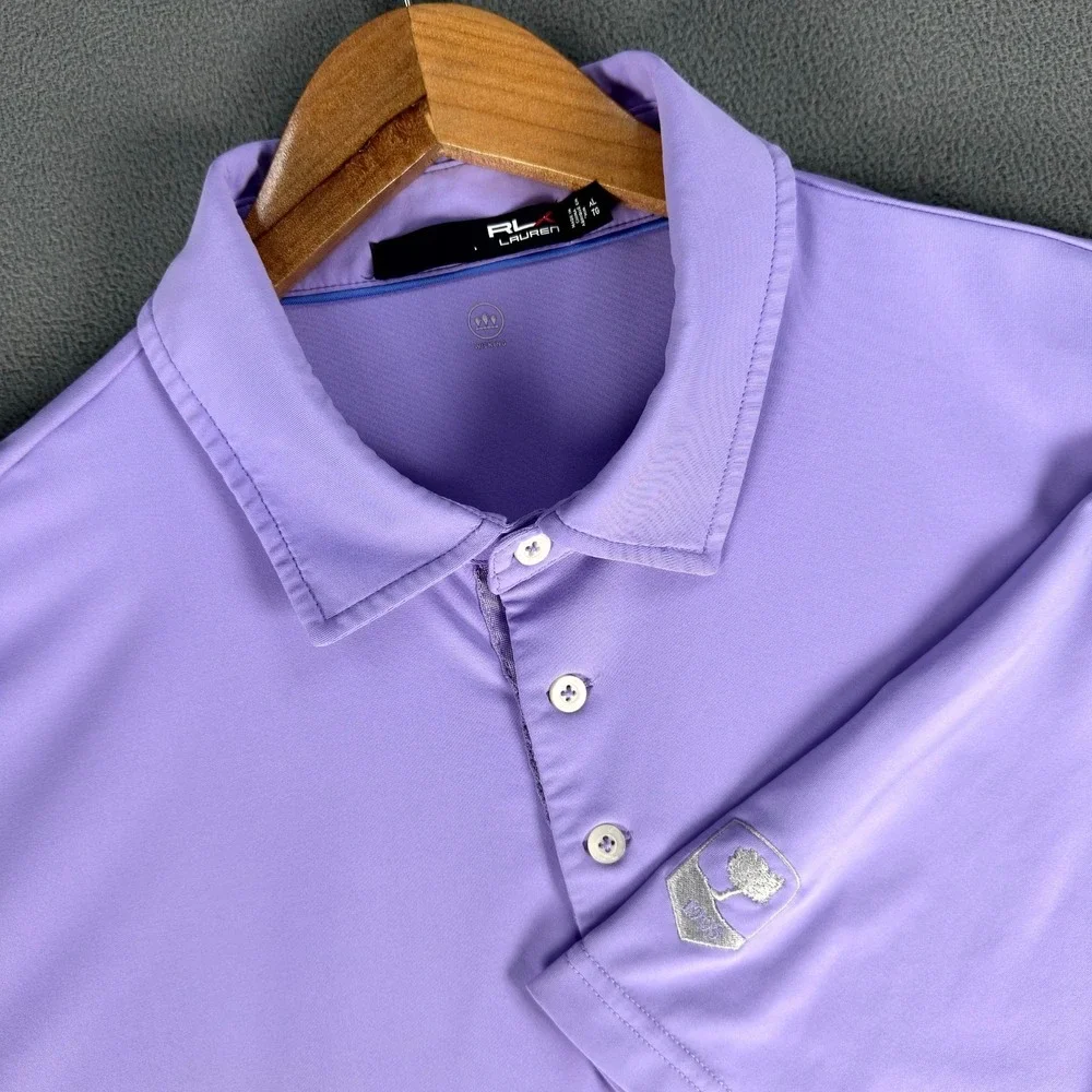 RLX Ralph Lauren Polo Shirt Mens XL Lavender Purple Ridgemoor Country Club Golf - Picture 1 of 11